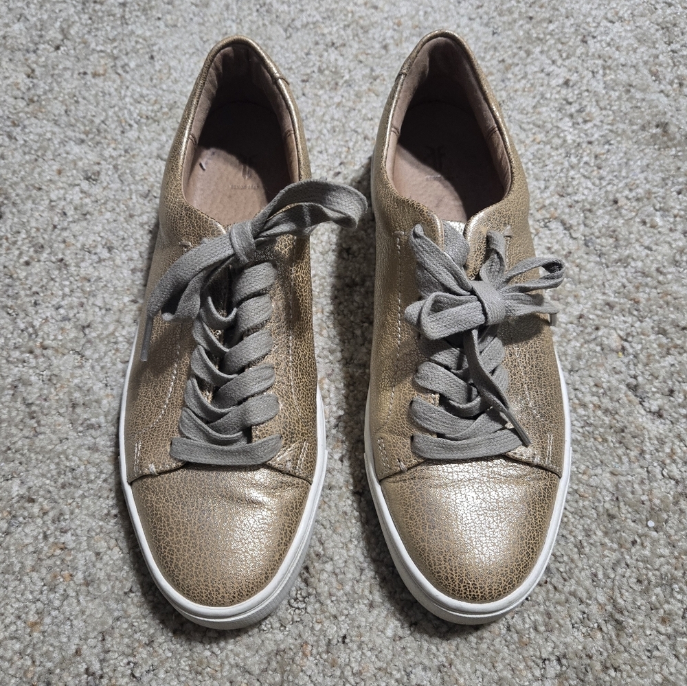 Frye Low Lace Sneakers Metallic